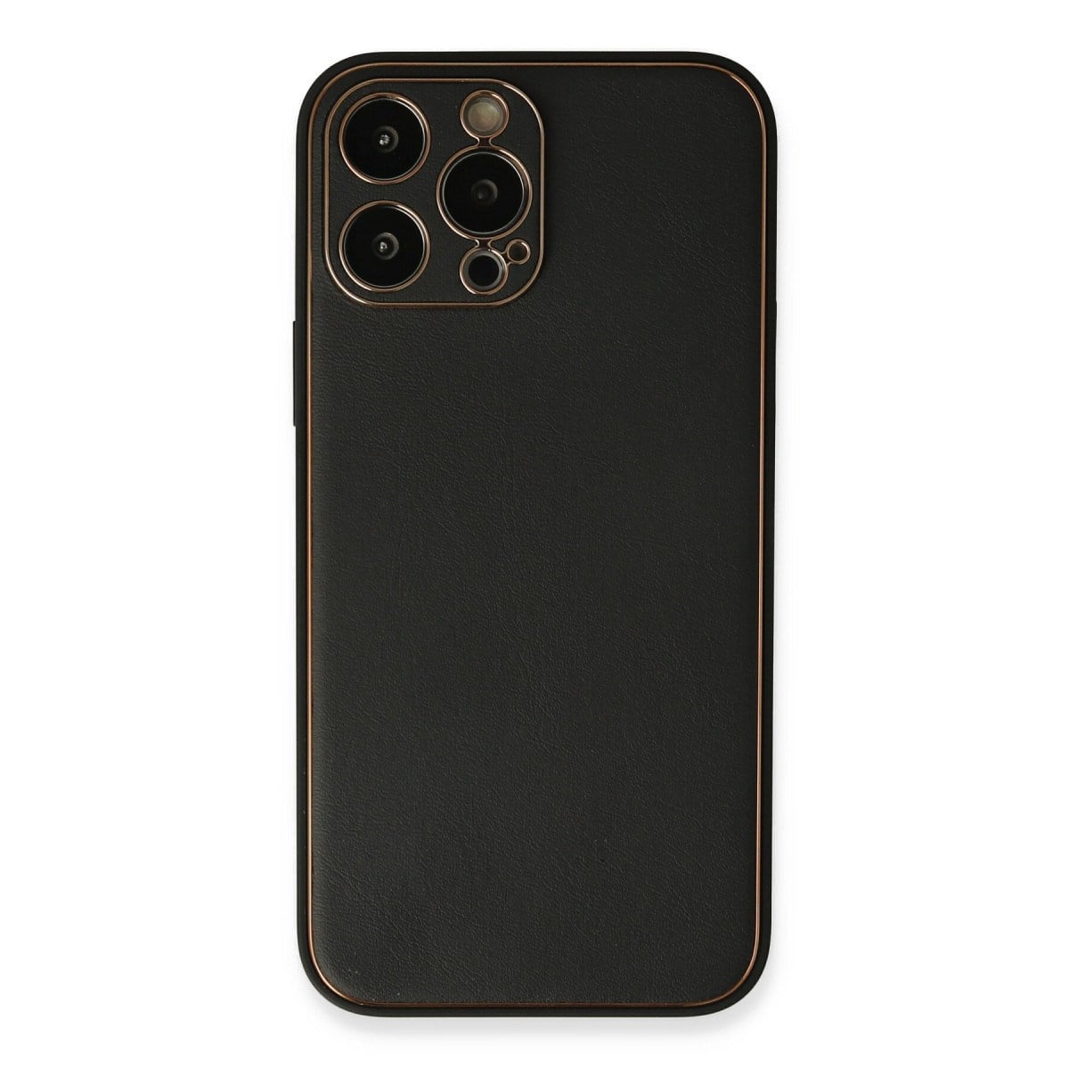 iPhone 13 Pro Max Kılıf Coco Deri Silikon Kapak - Siyah