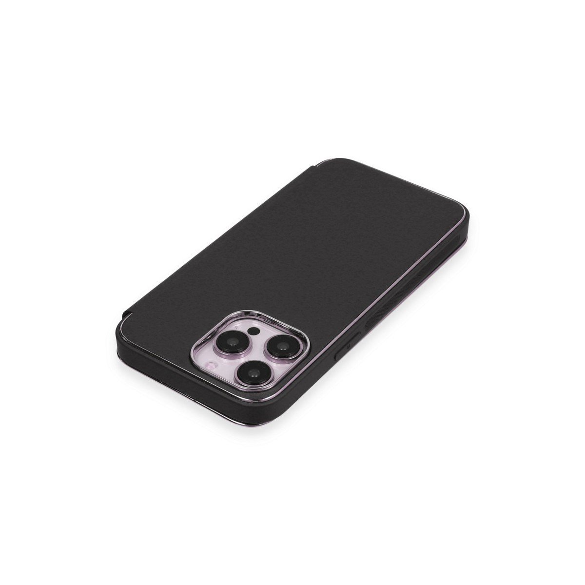 iPhone 13 Pro Max Kılıf Dolpin Kapaklı - Siyah