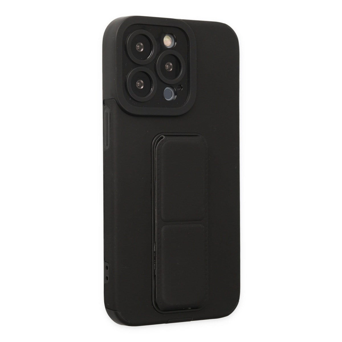 iPhone 13 Pro Max Kılıf Mega Standlı Silikon - Siyah