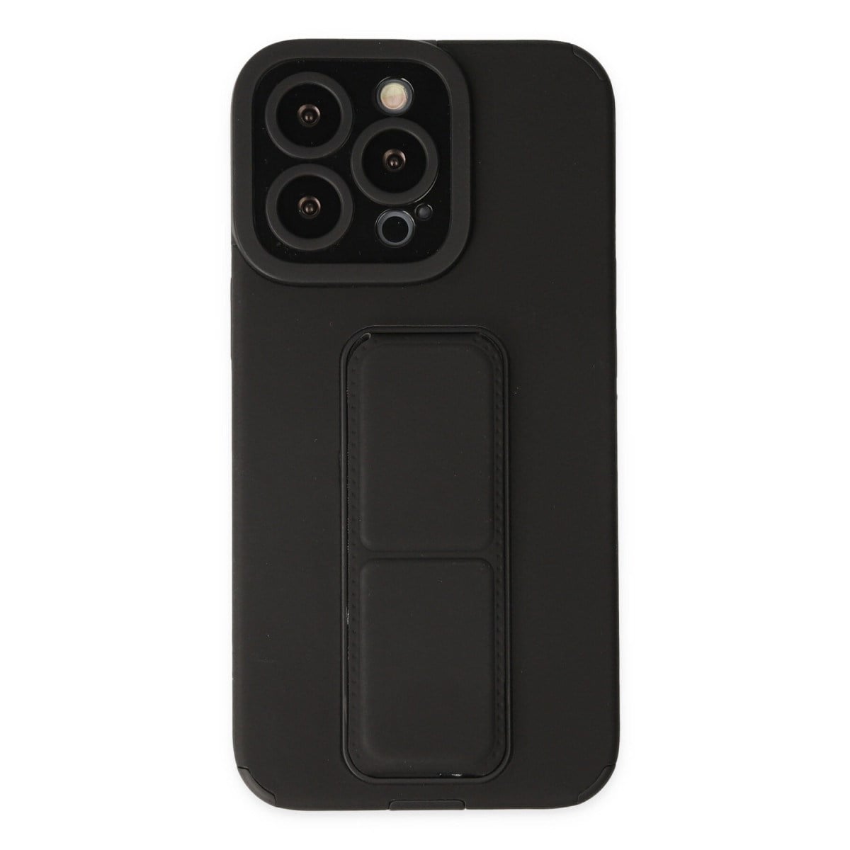 iPhone 13 Pro Max Kılıf Mega Standlı Silikon - Siyah