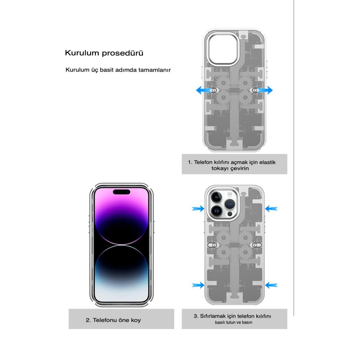 iPhone 13 Pro Max Kılıf Mekanik Bumper Kapak - Gold