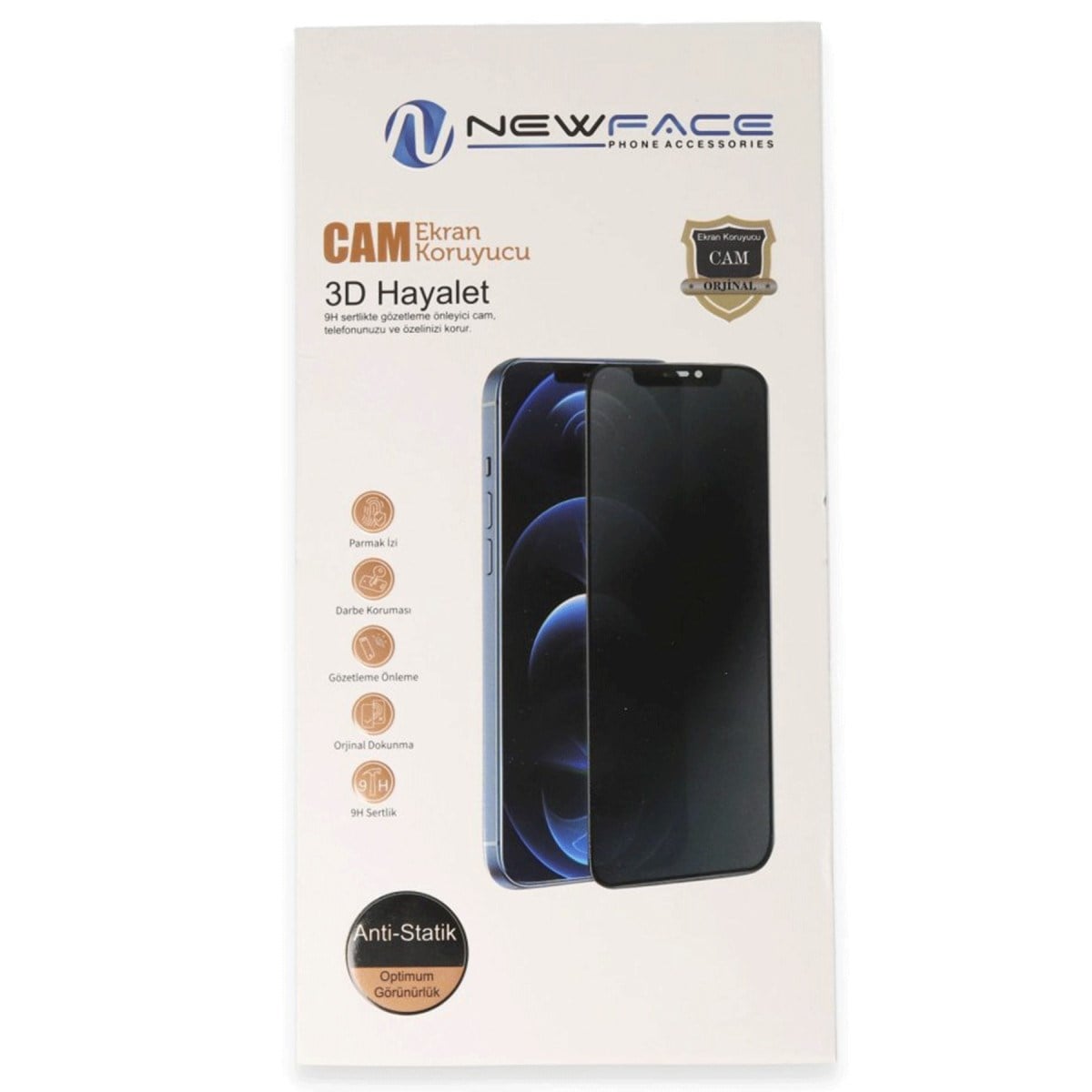 iPhone 14 Pro 3D Antistatik Hayalet Cam Ekran Koruyucu