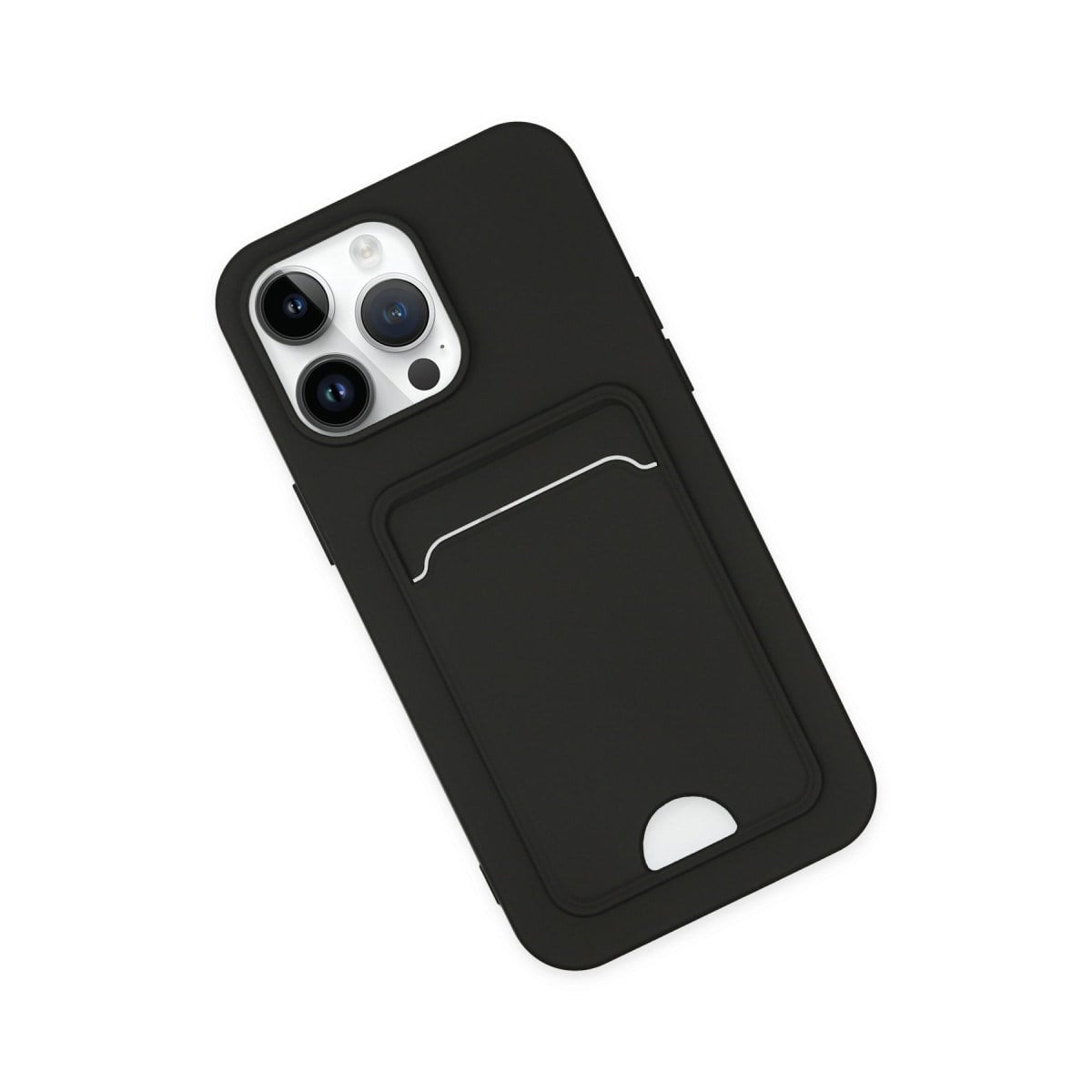 iPhone 14 Pro Kılıf Kelvin Kartvizitli Silikon - Siyah