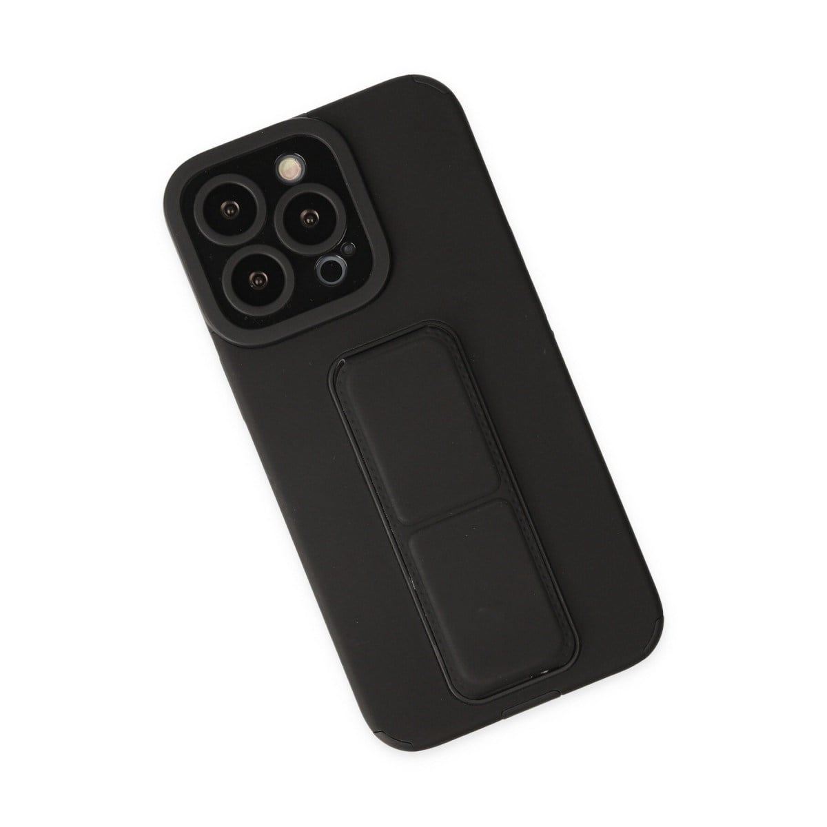 iPhone 14 Pro Kılıf Mega Standlı Silikon - Siyah