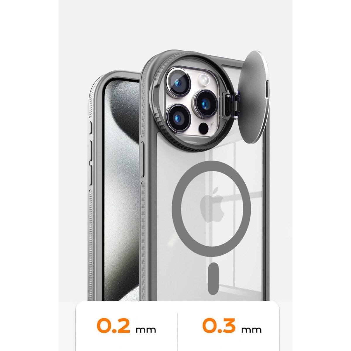 iPhone 14 Pro Max Kılıf Teleskop Lens Magsafe Silikon Kapak - Siyah