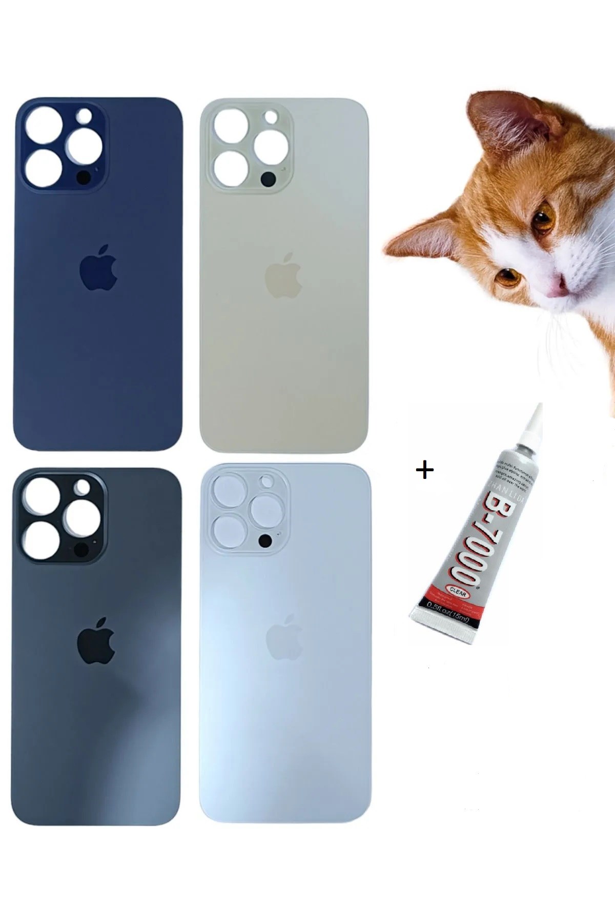 iPhone 14 PRO Uyumlu Arka Batarya Pil Kapağı GÜMÜŞ (B7000