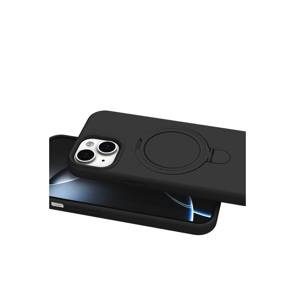 iPhone 14 Regal Magsafe Standlı Kapak - Siyah