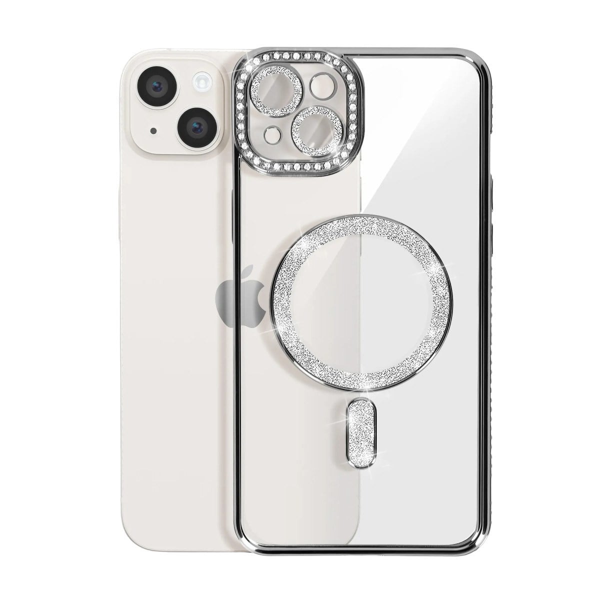 iPhone 15 Kılıf Joke Simli Magneticsafe Kılıf - Siyah