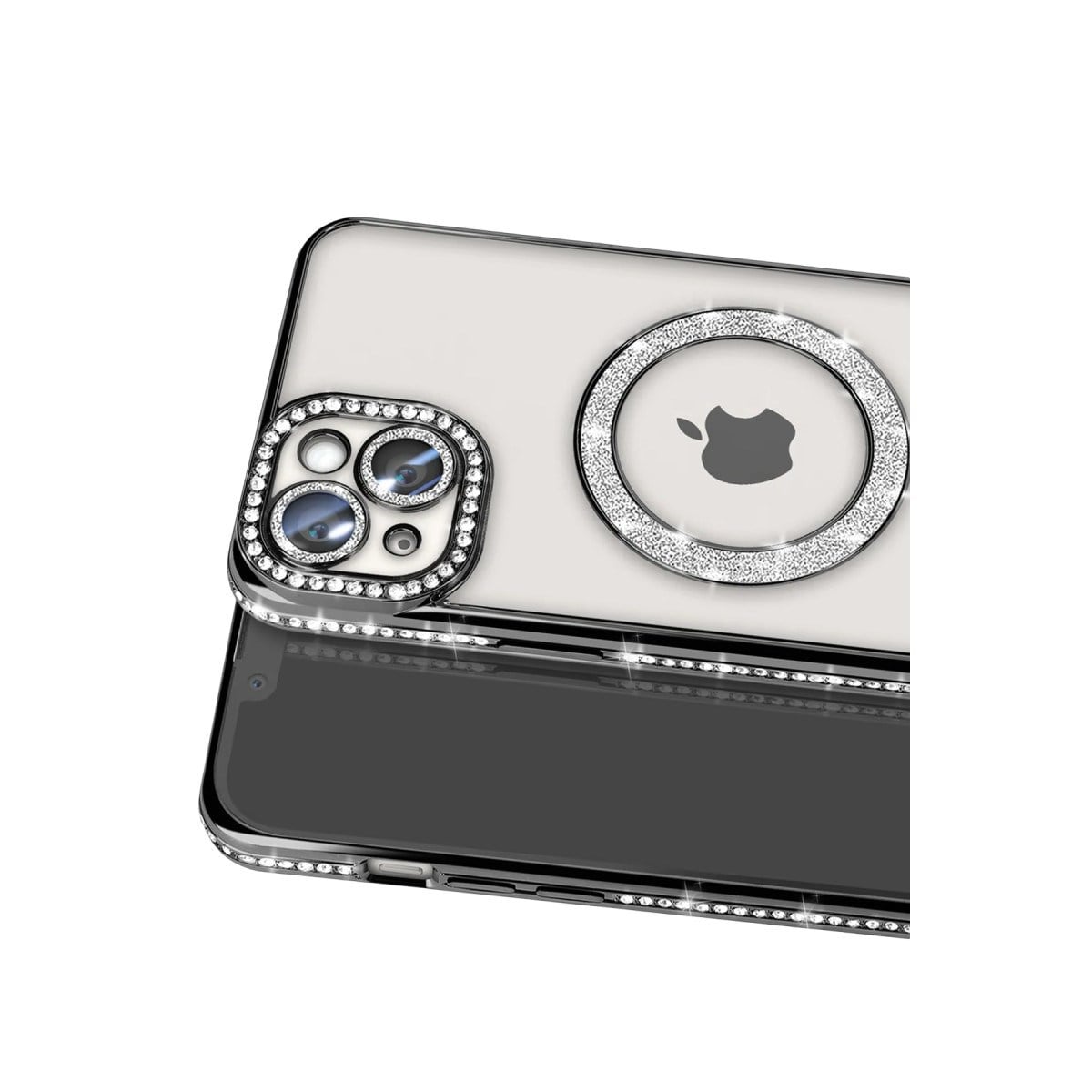 iPhone 15 Kılıf Joke Simli Magneticsafe Kılıf - Siyah