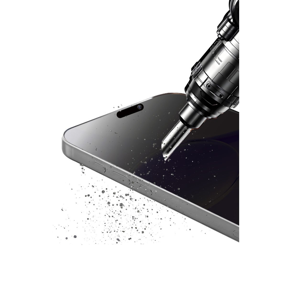 iPhone 15 Pro Max Bilvis 5in1 5D Magic Hayalet Cam Ekran Koruyucu - Siyah