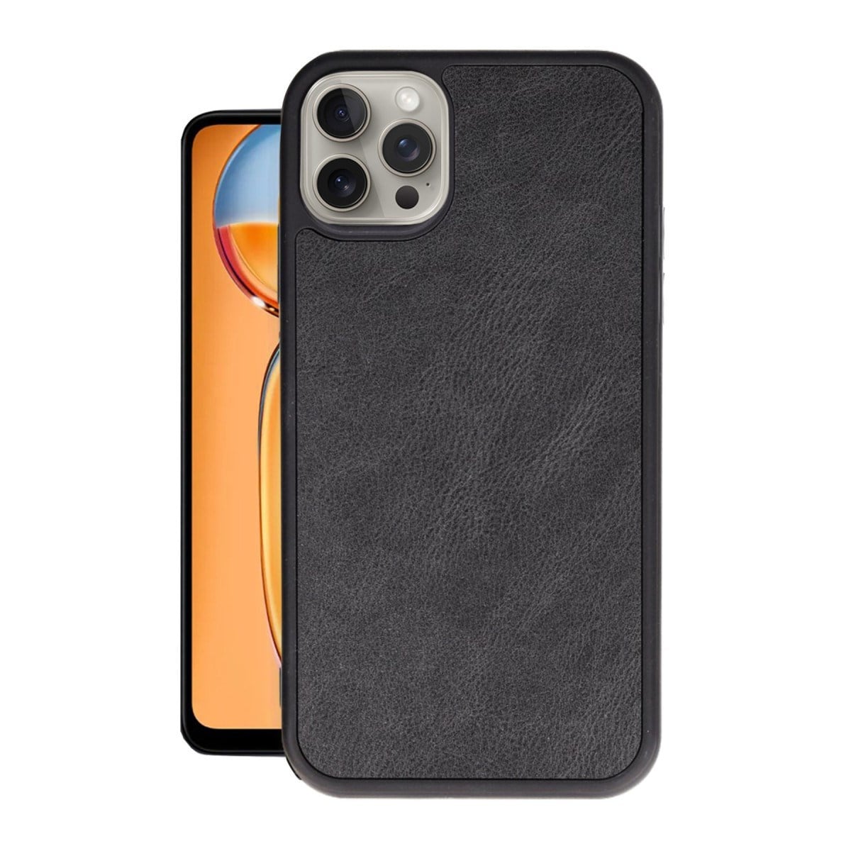 iPhone 15 Pro Max Kılıf Aras Deri Kapak - Siyah