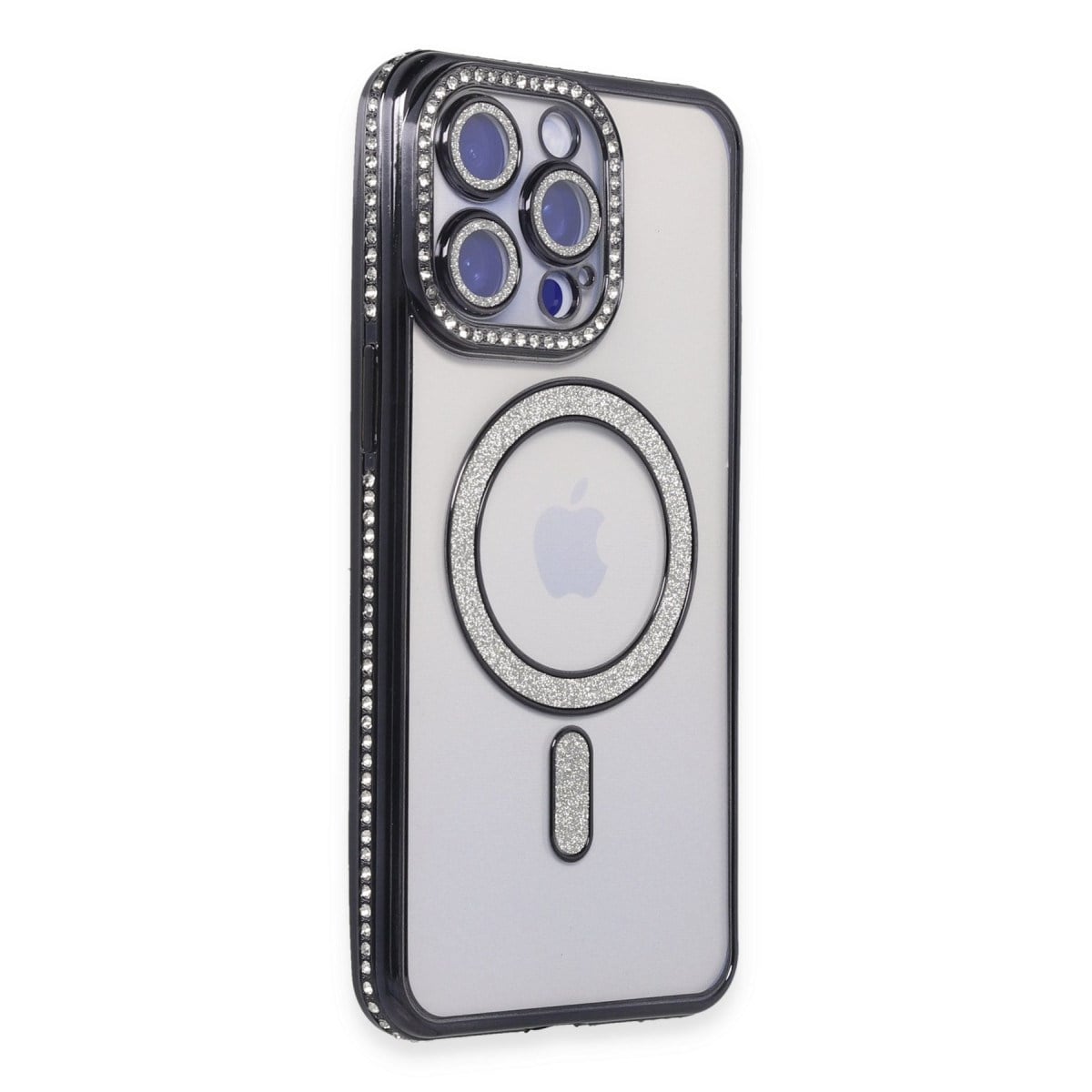 iPhone 15 Pro Max Kılıf Joke Simli Magneticsafe Kılıf - Siyah