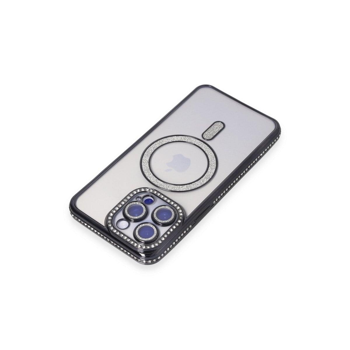 iPhone 15 Pro Max Kılıf Joke Simli Magneticsafe Kılıf - Siyah