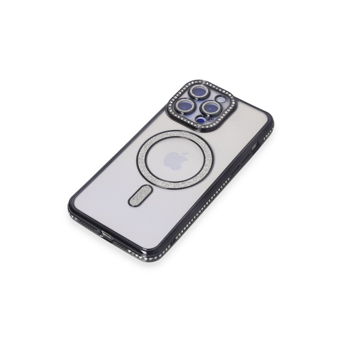 iPhone 15 Pro Max Kılıf Joke Simli Magneticsafe Kılıf - Siyah