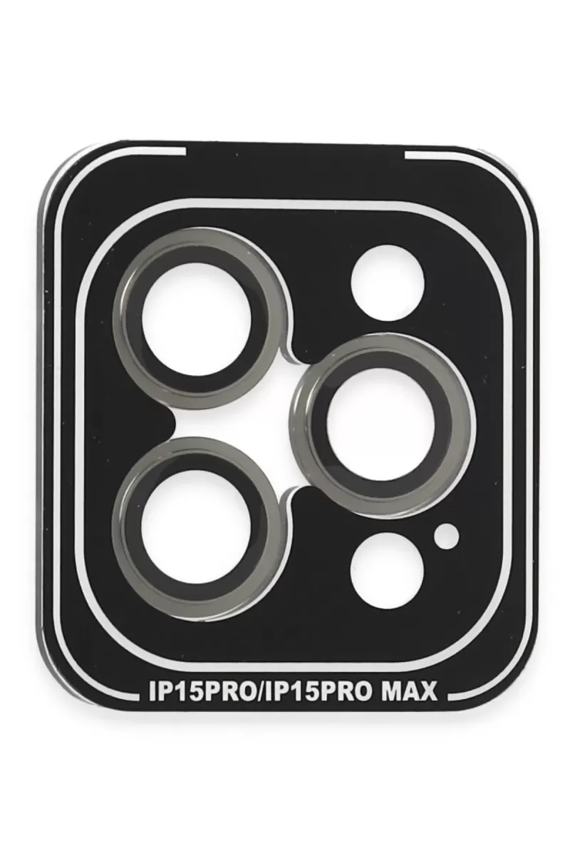 iPhone 15 Pro Max PVD Metal Kamera Lens - Gri