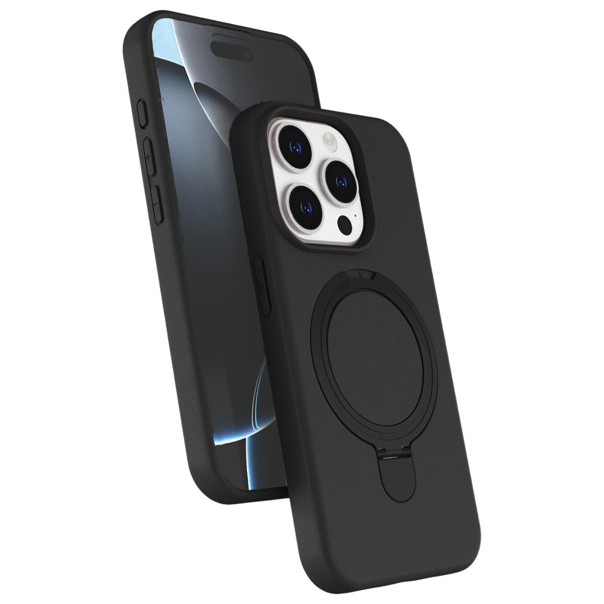 iPhone 15 Pro Max Regal Magsafe Standlı Kapak - Siyah