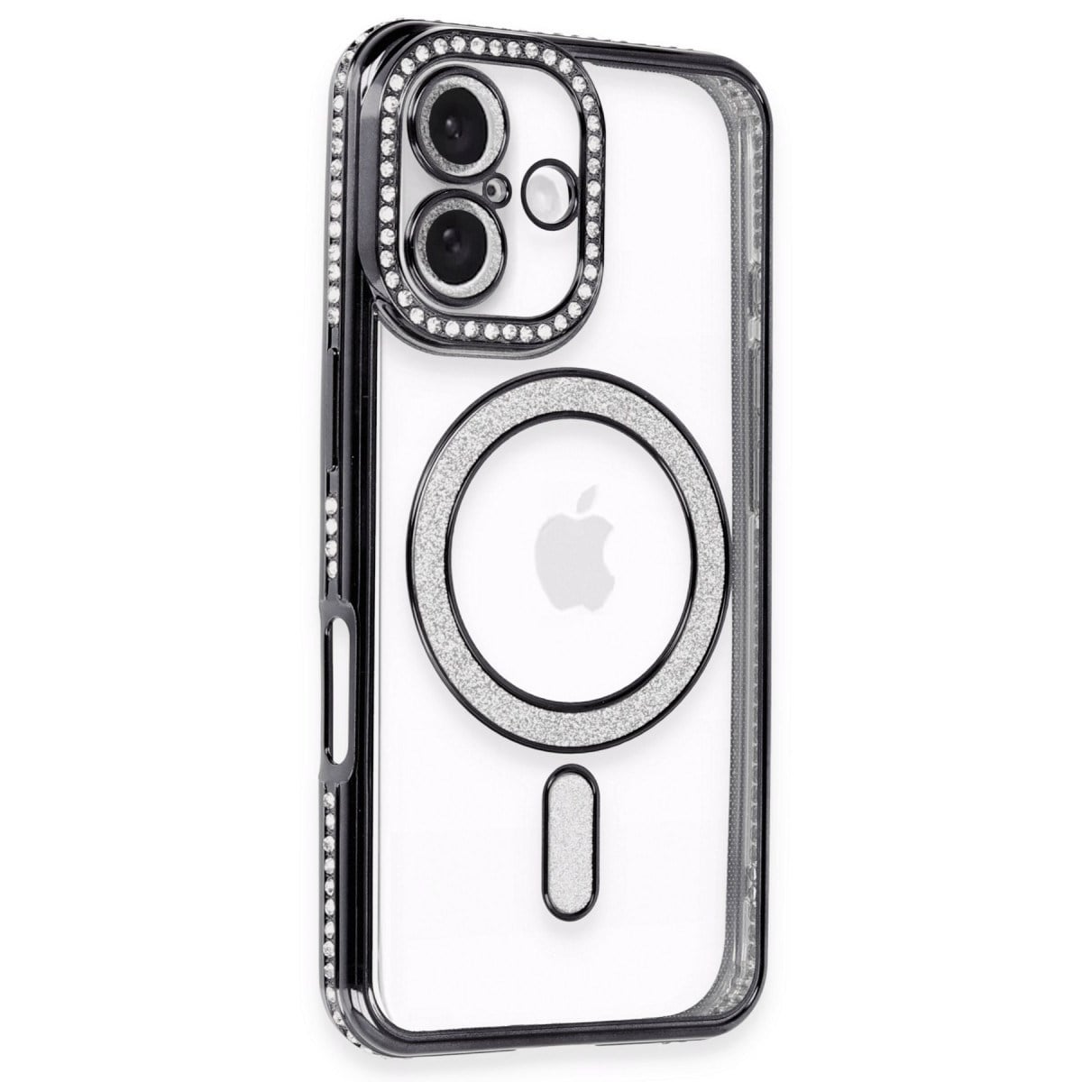 iPhone 16 Kılıf Joke Simli Magneticsafe Kılıf - Siyah