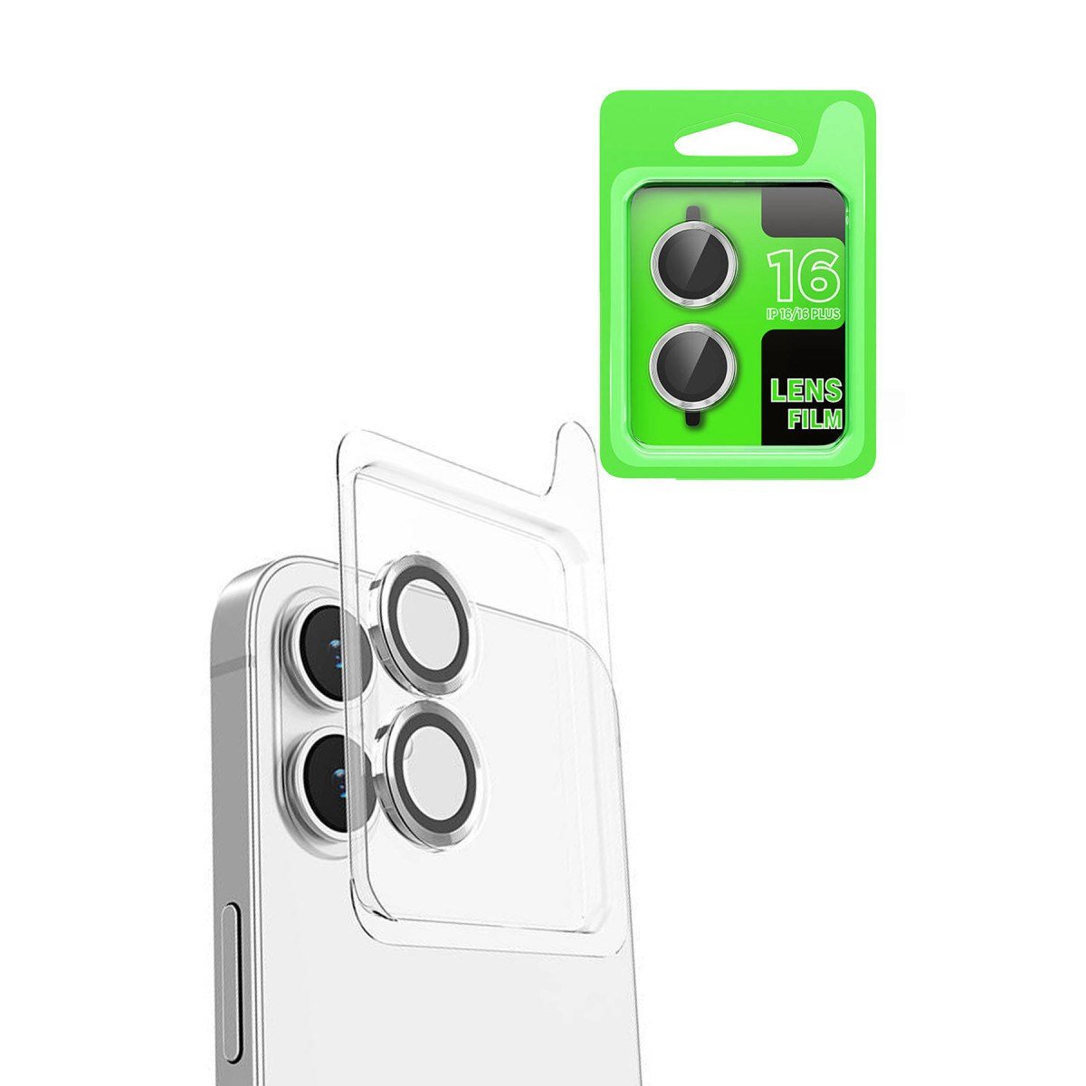 iPhone 16 Plus Raze Metal Kamera Lens - Beyaz