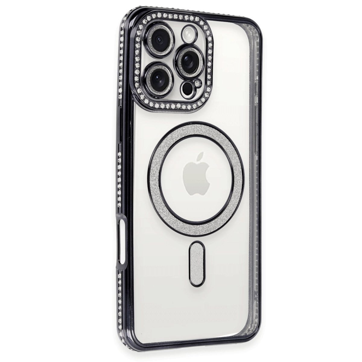 iPhone 16 Pro Kılıf Joke Simli Magneticsafe Kılıf - Siyah