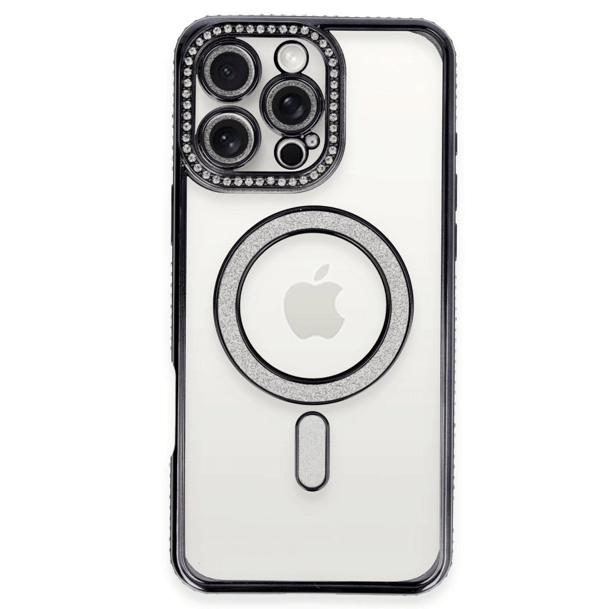 iPhone 16 Pro Kılıf Joke Simli Magneticsafe Kılıf - Siyah