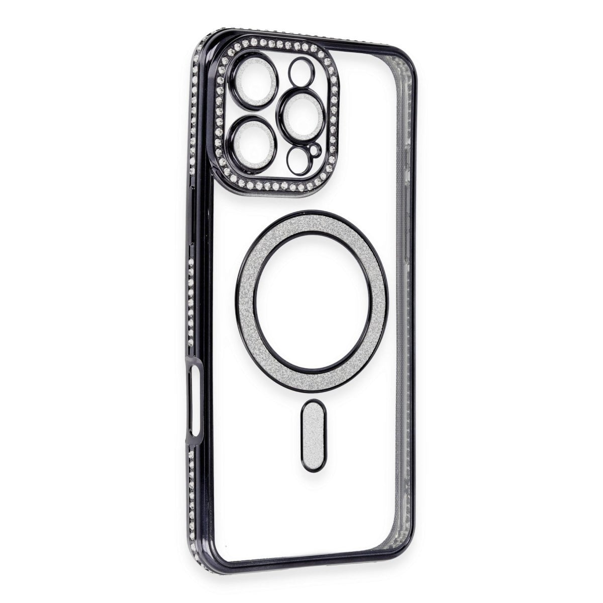 iPhone 16 Pro Kılıf Joke Simli Magneticsafe Kılıf - Siyah