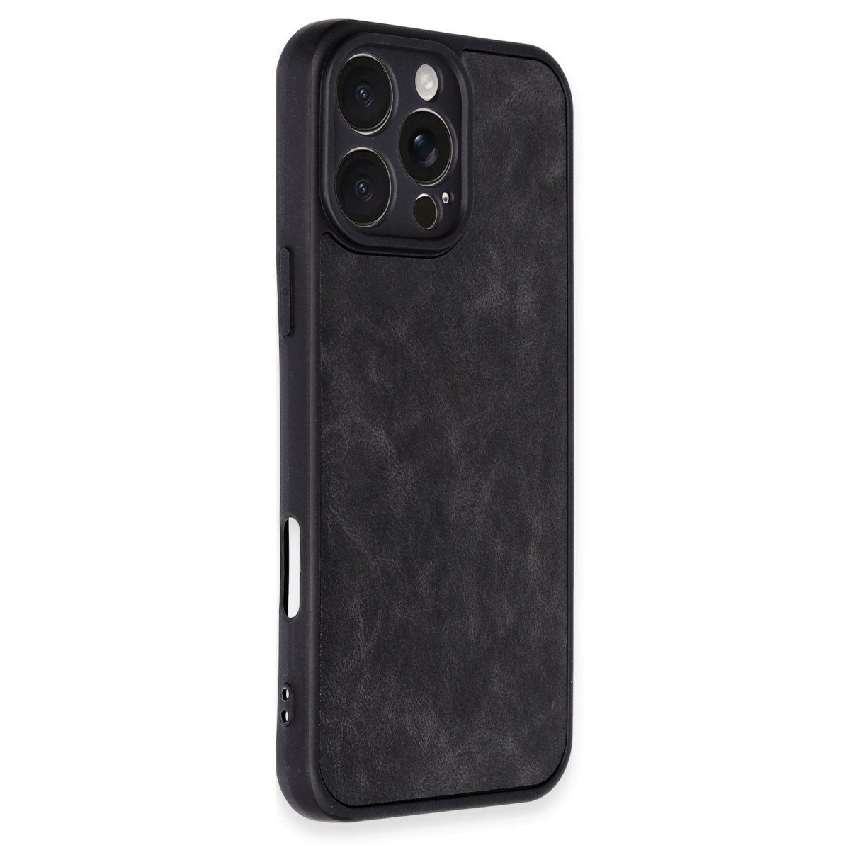 iPhone 16 Pro Max Kılıf Aras Deri Kapak - Siyah