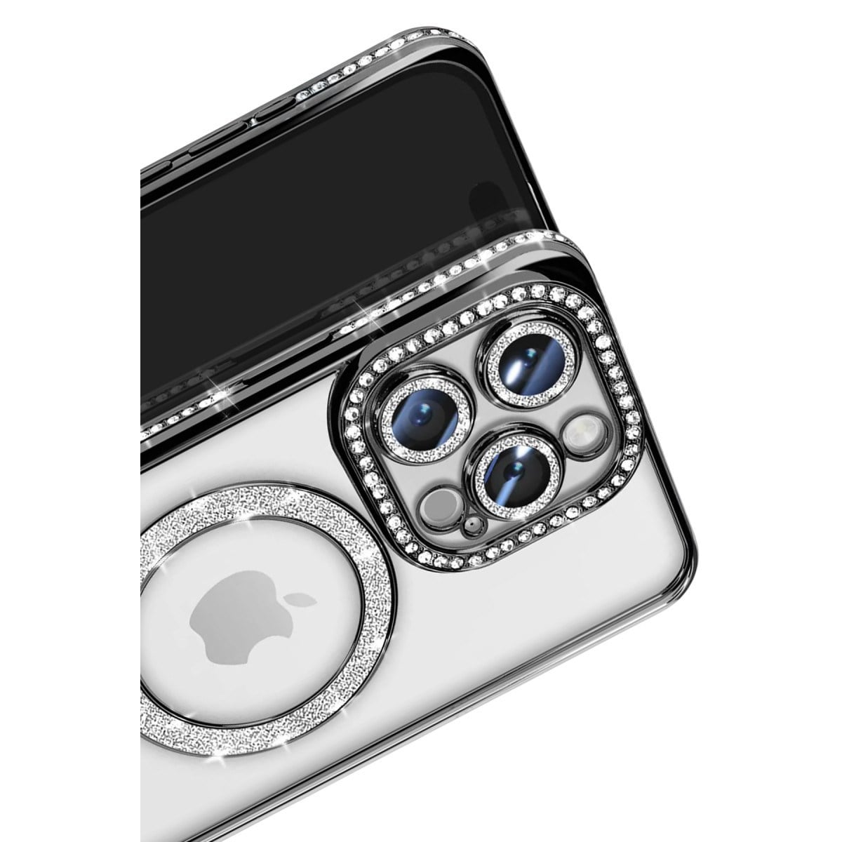 iPhone 16 Pro Max Kılıf Joke Simli Magneticsafe Kılıf - Siyah