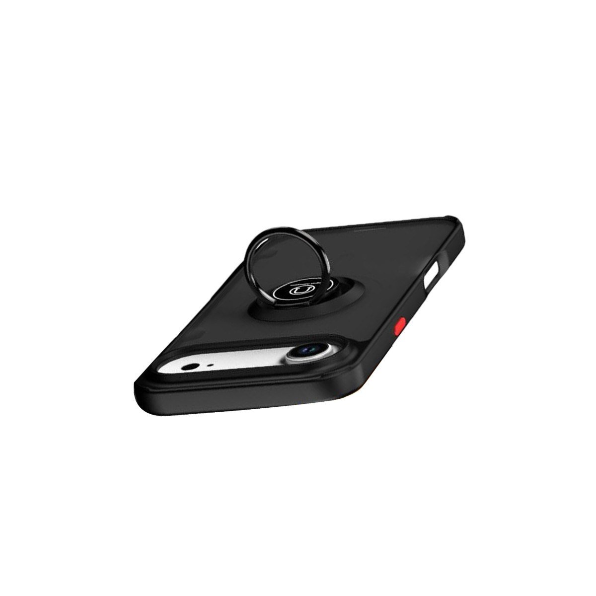 iPhone 17 Air Montreal Yüzüklü Silikon Kapak - Siyah