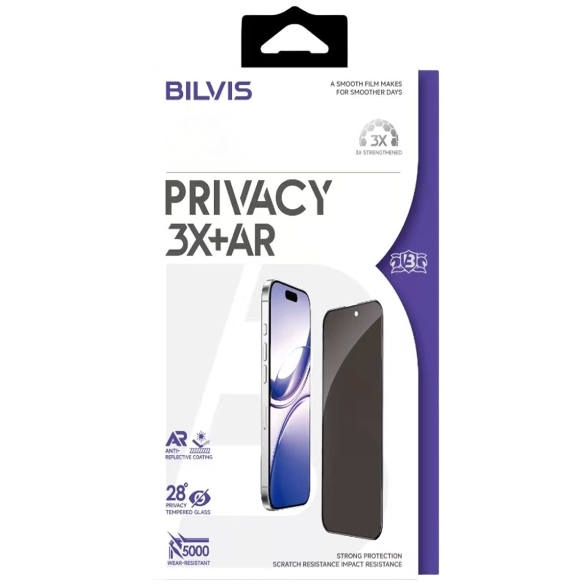 iPhone 17 Pro Max Bilvis 3X AR Hayalet Cam Ekran Koruyucu - Siyah