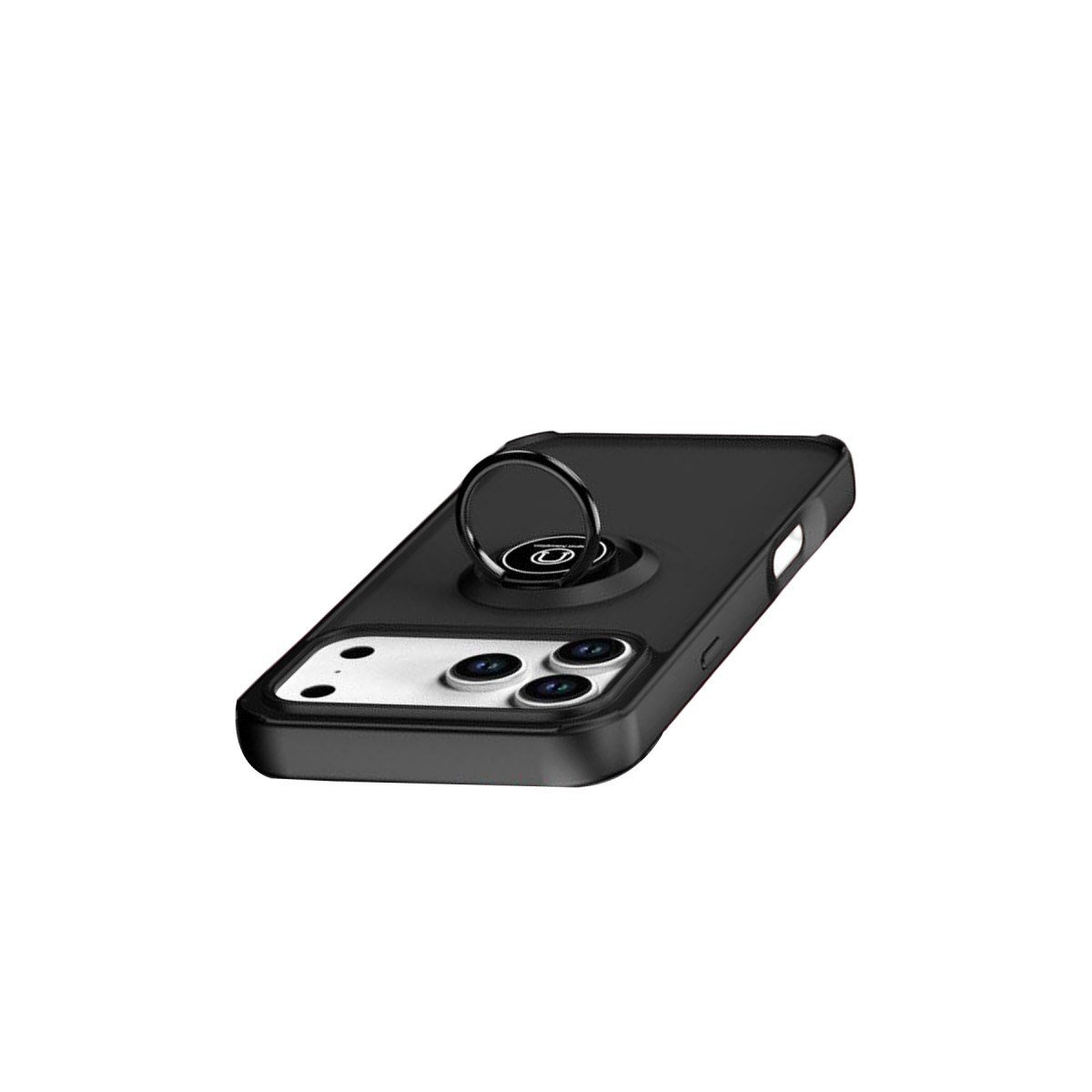 iPhone 17 Pro Max Montreal Yüzüklü Silikon Kapak - Siyah