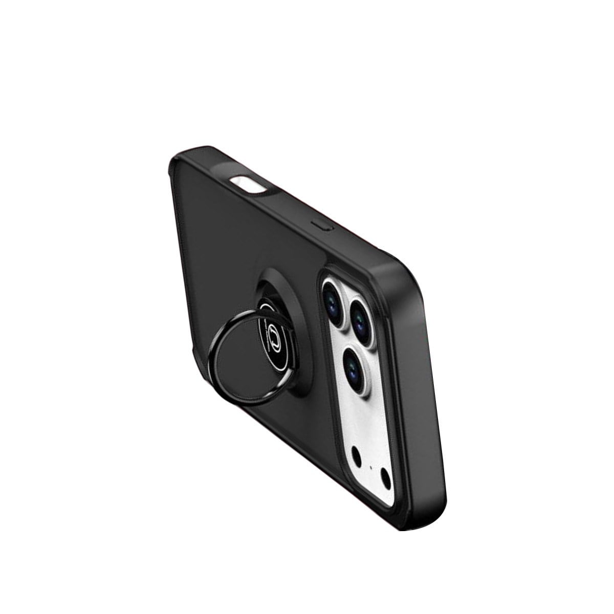 iPhone 17 Pro Montreal Yüzüklü Silikon Kapak - Siyah