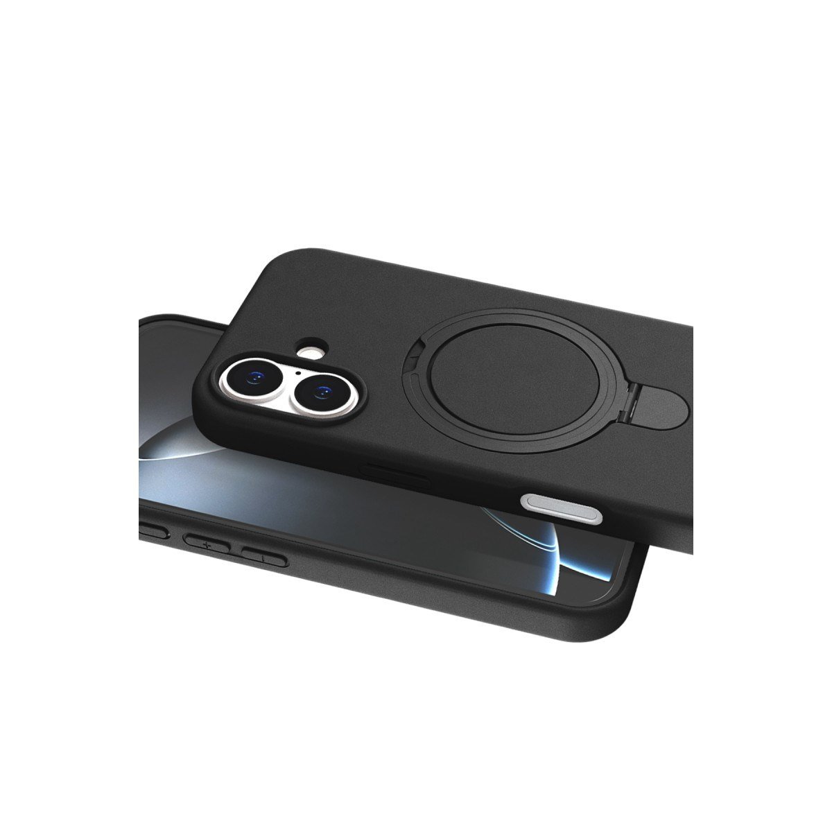 iPhone 17 Regal Magsafe Standlı Kapak - Siyah