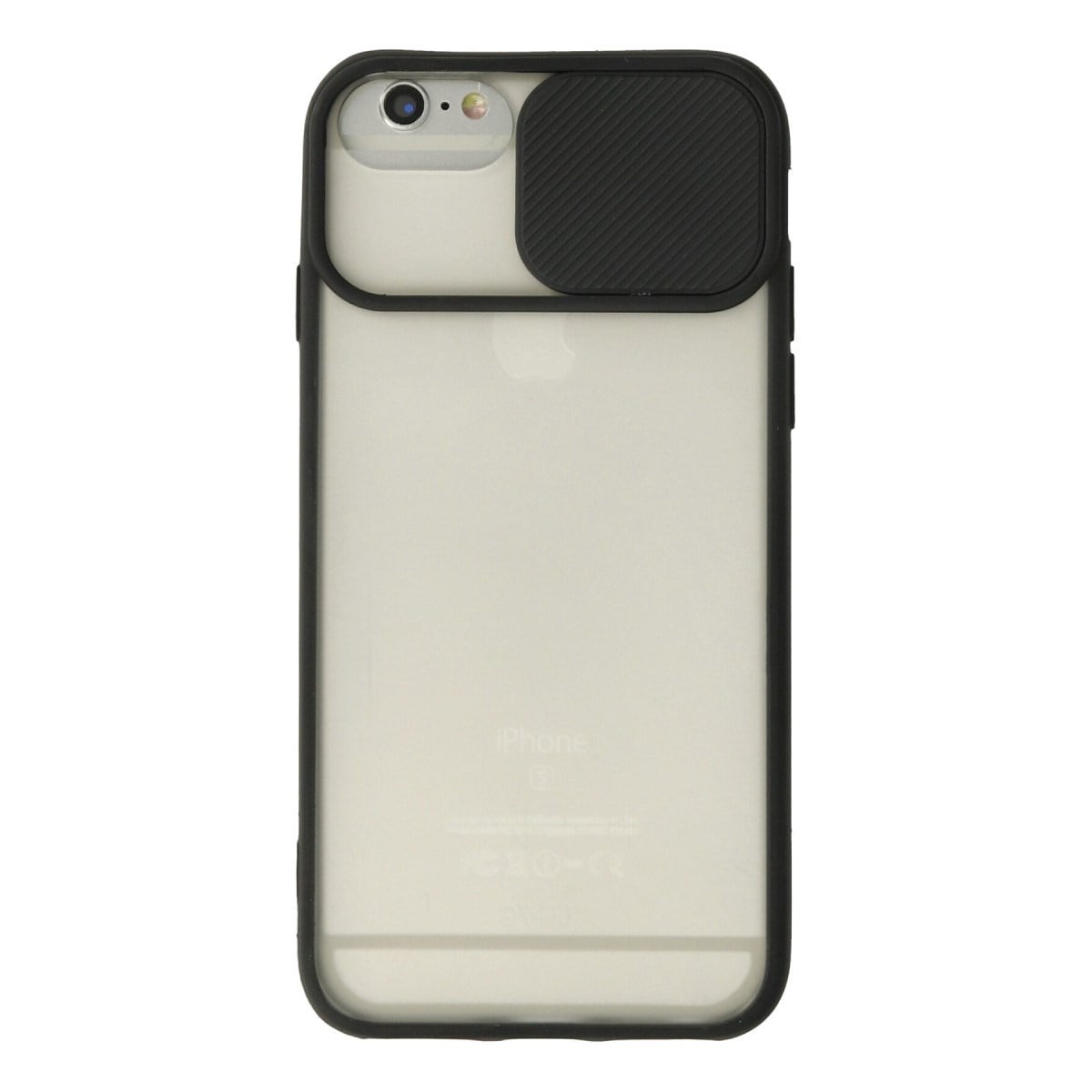 iPhone 6 Plus Kılıf Palm Buzlu Kamera Sürgülü Silikon - Siyah