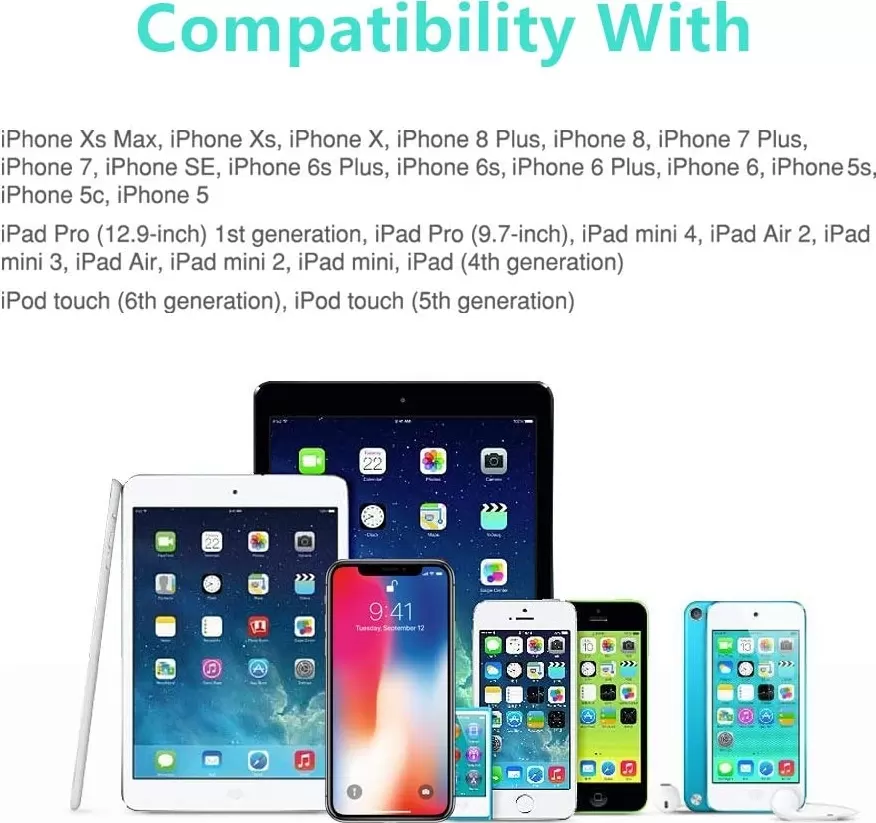 iPhone Uyumlu İpad İpod Lightning 2.4A Hızlı Şarj Kablosu ve Data Kablosu 1