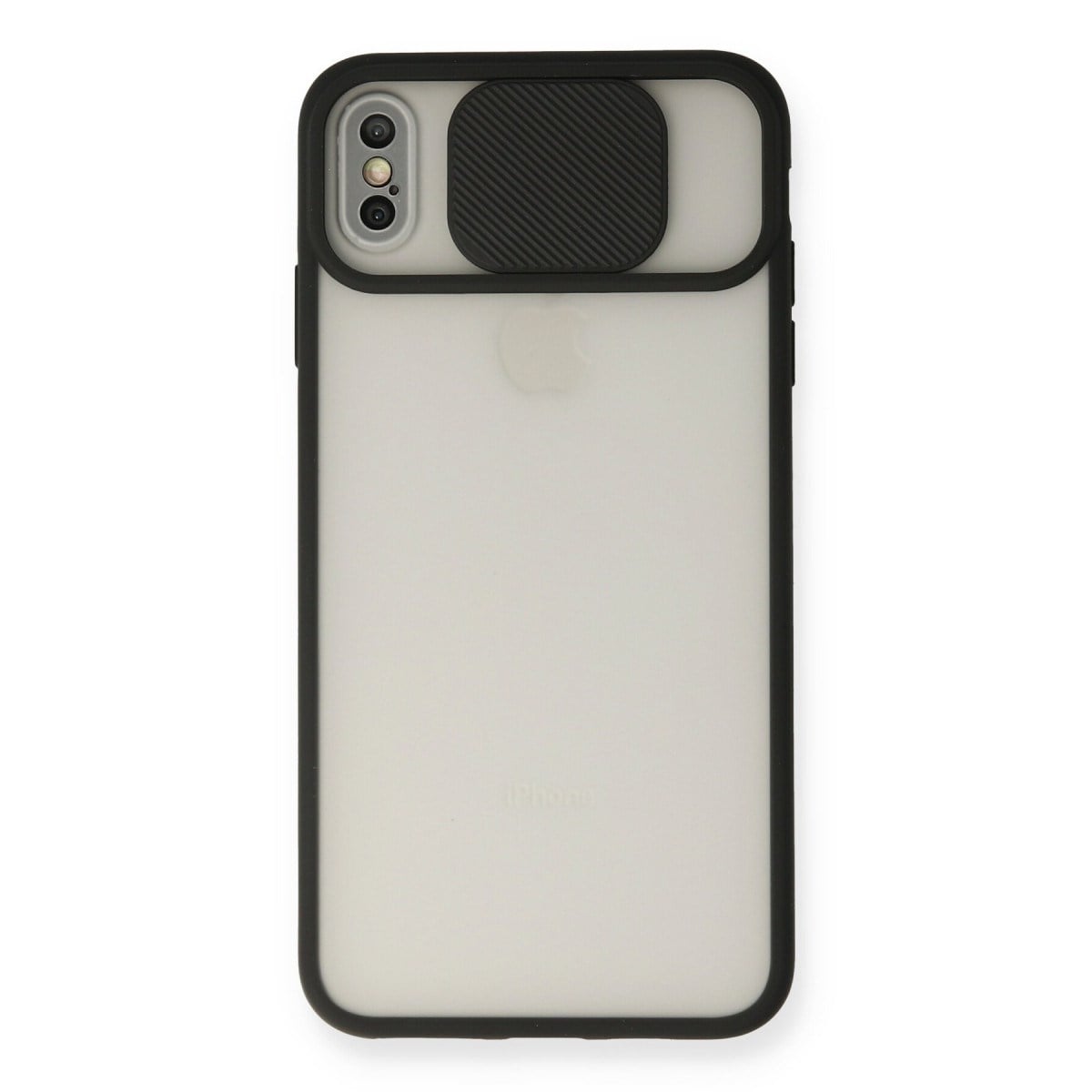 iPhone XS Max Kılıf Palm Buzlu Kamera Sürgülü Silikon - Siyah