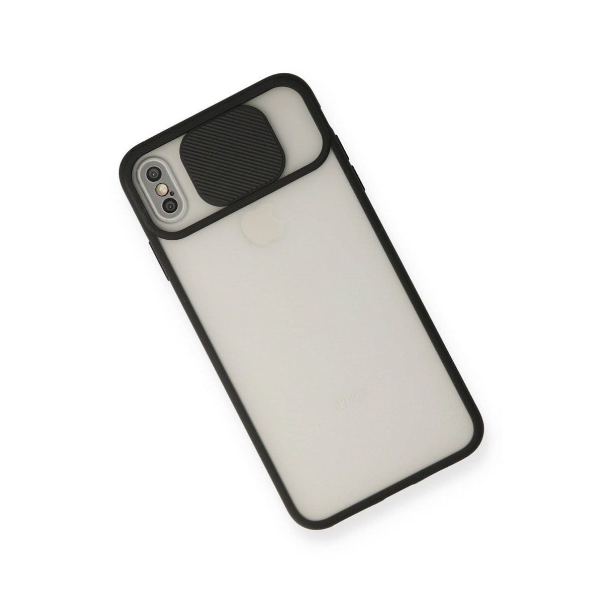 iPhone XS Max Kılıf Palm Buzlu Kamera Sürgülü Silikon - Siyah