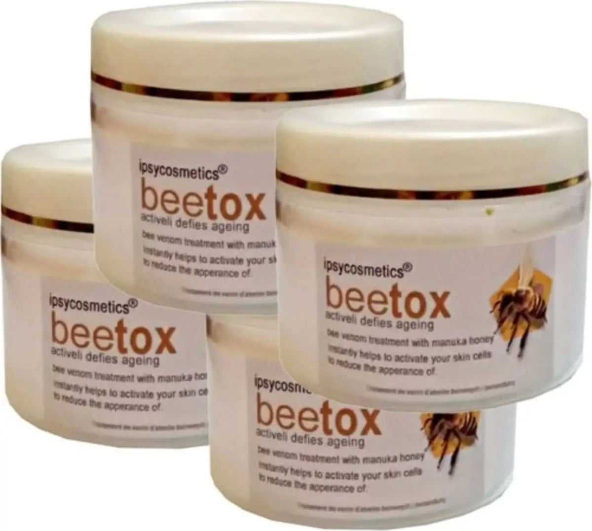 Ipsycosmetics Beetox Doğal Arı Özü - Yüz Cilt Dekolte Boyun Kremi 100 ml x 4 Adet
