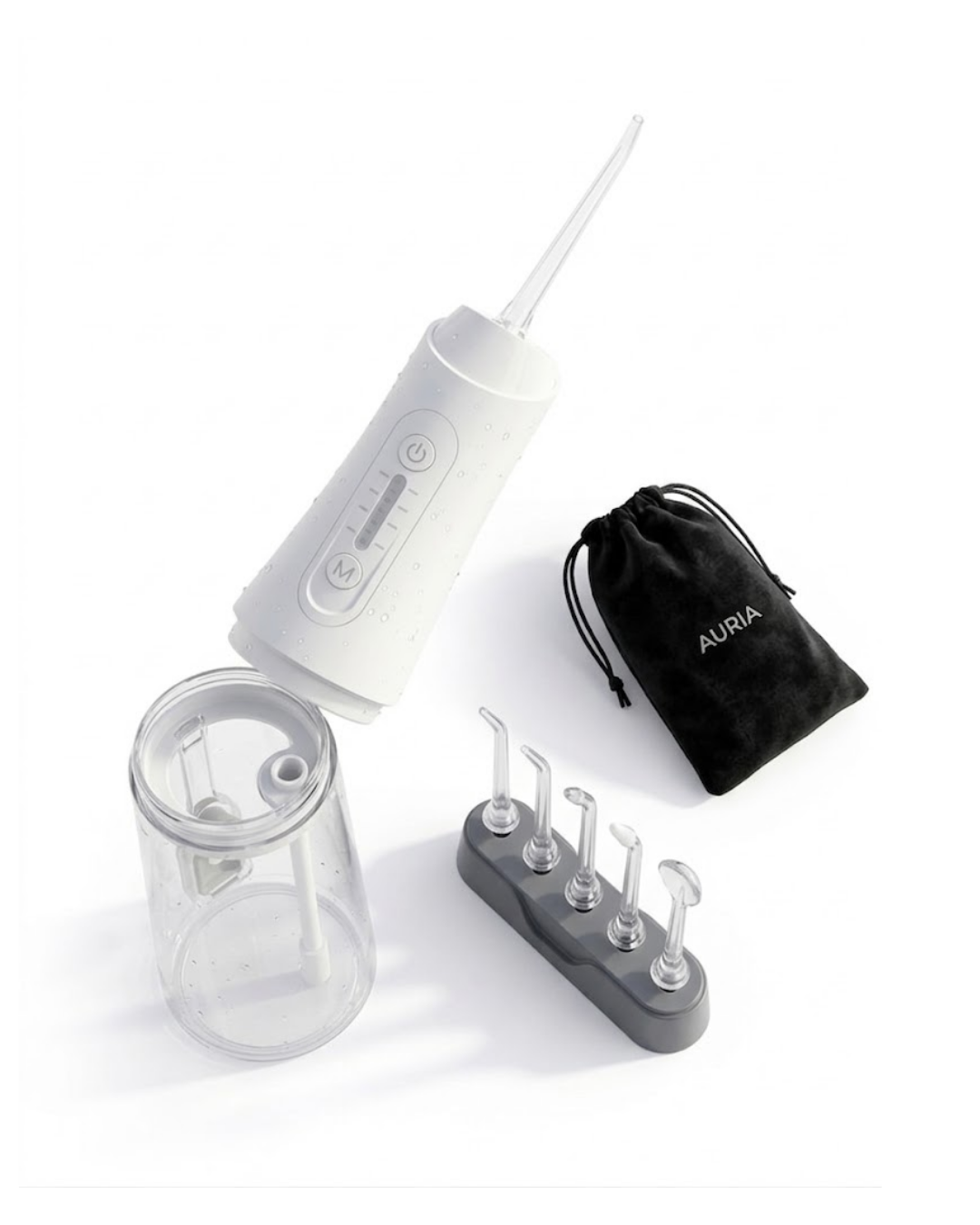IPX7 Su Geçirmez Şarjlı Ağız Duşu 320 ml Su Tanklı Ayarlanabilir Basınçlı