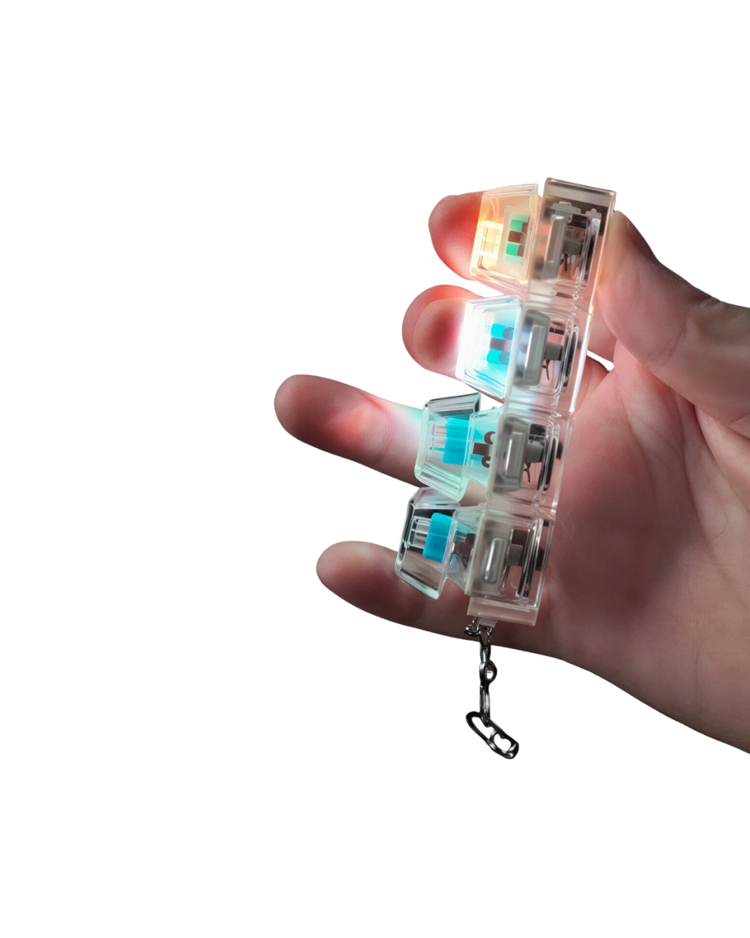 Işıklı Mekanik Tuş Anahtarlık Klik Sesli Stres Oyuncağı Fidget