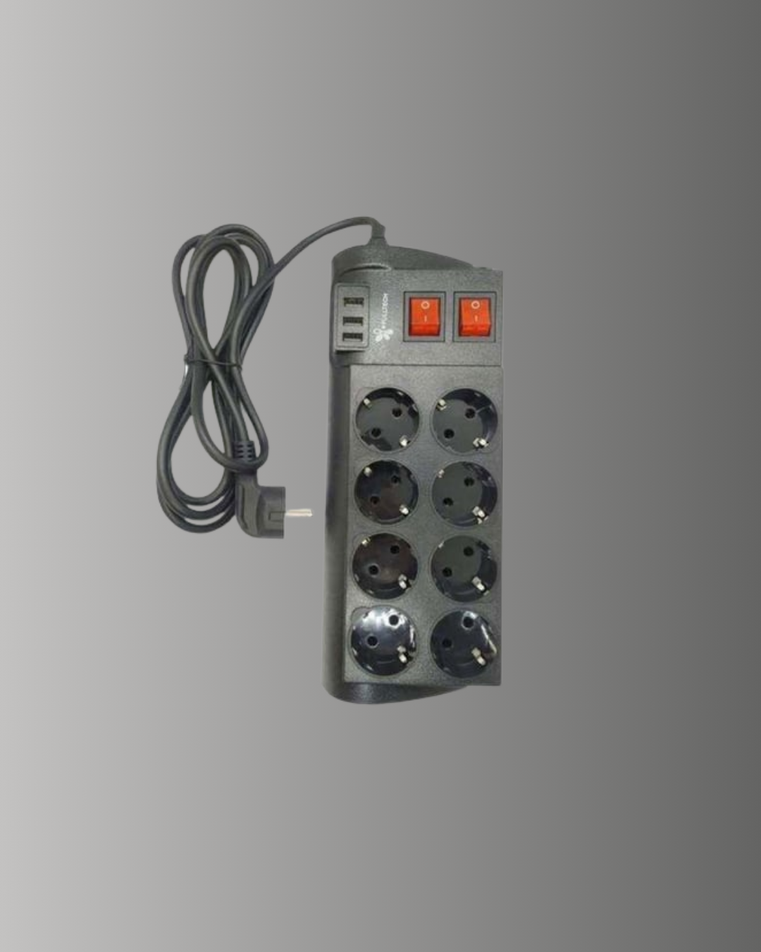 Isıya Dayanıklı Termal Akım Korumalı 8'li Priz ve 3 USB Girişli Uzatma Kablosu