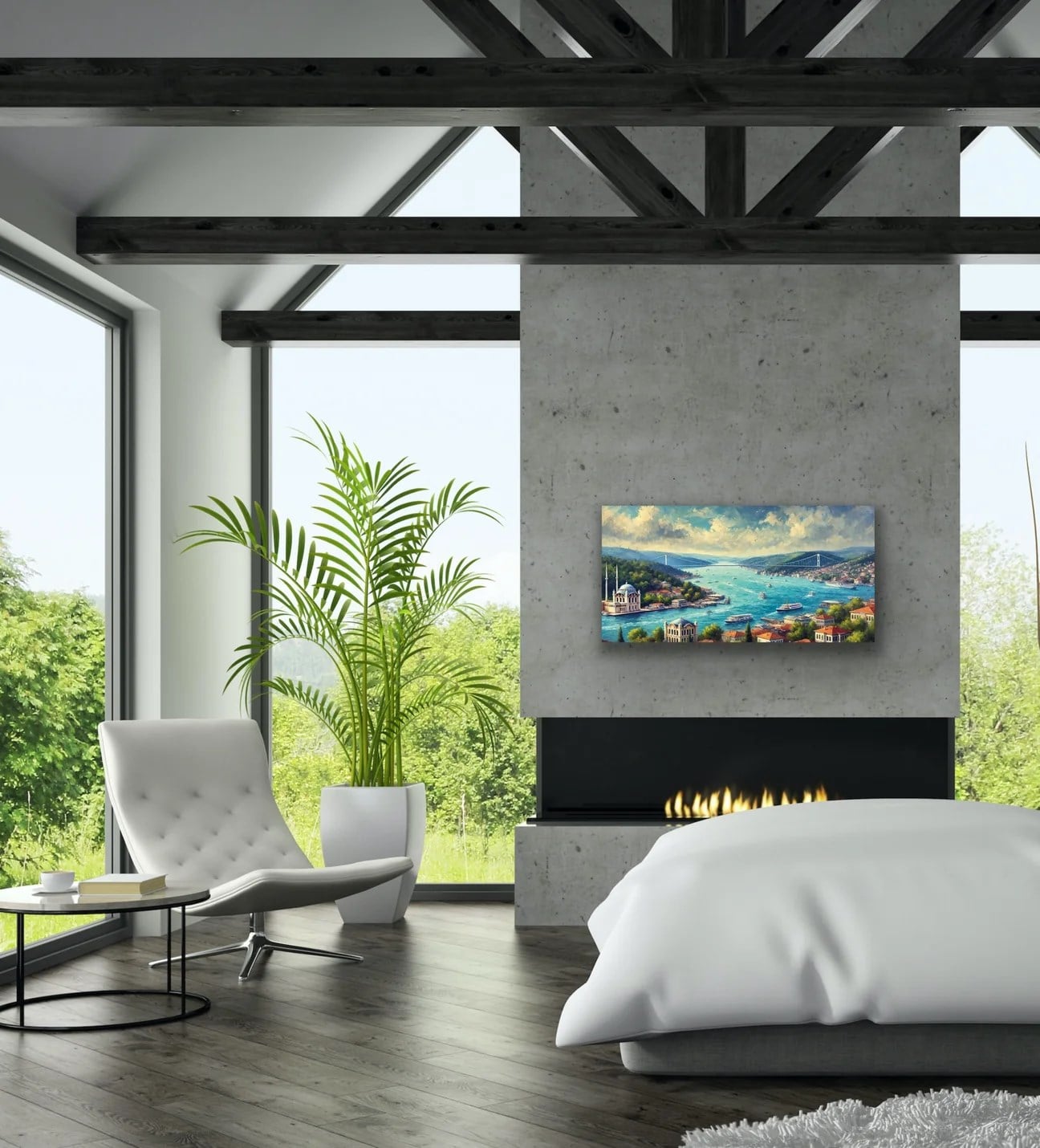 İstanbul Boğaz Manzarası Kanvas Tablo 60x120cm