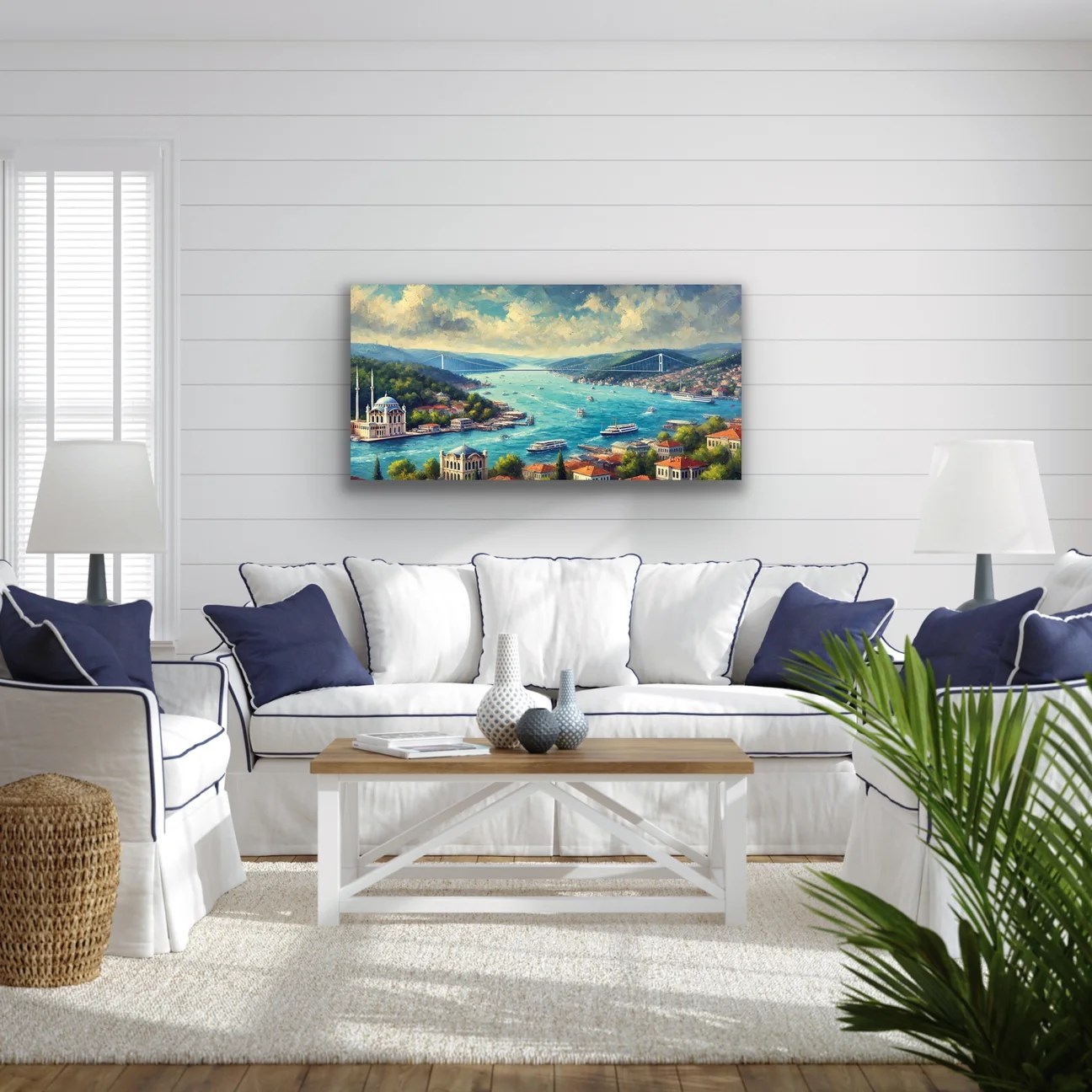 İstanbul Boğaz Manzarası Kanvas Tablo 60x120cm