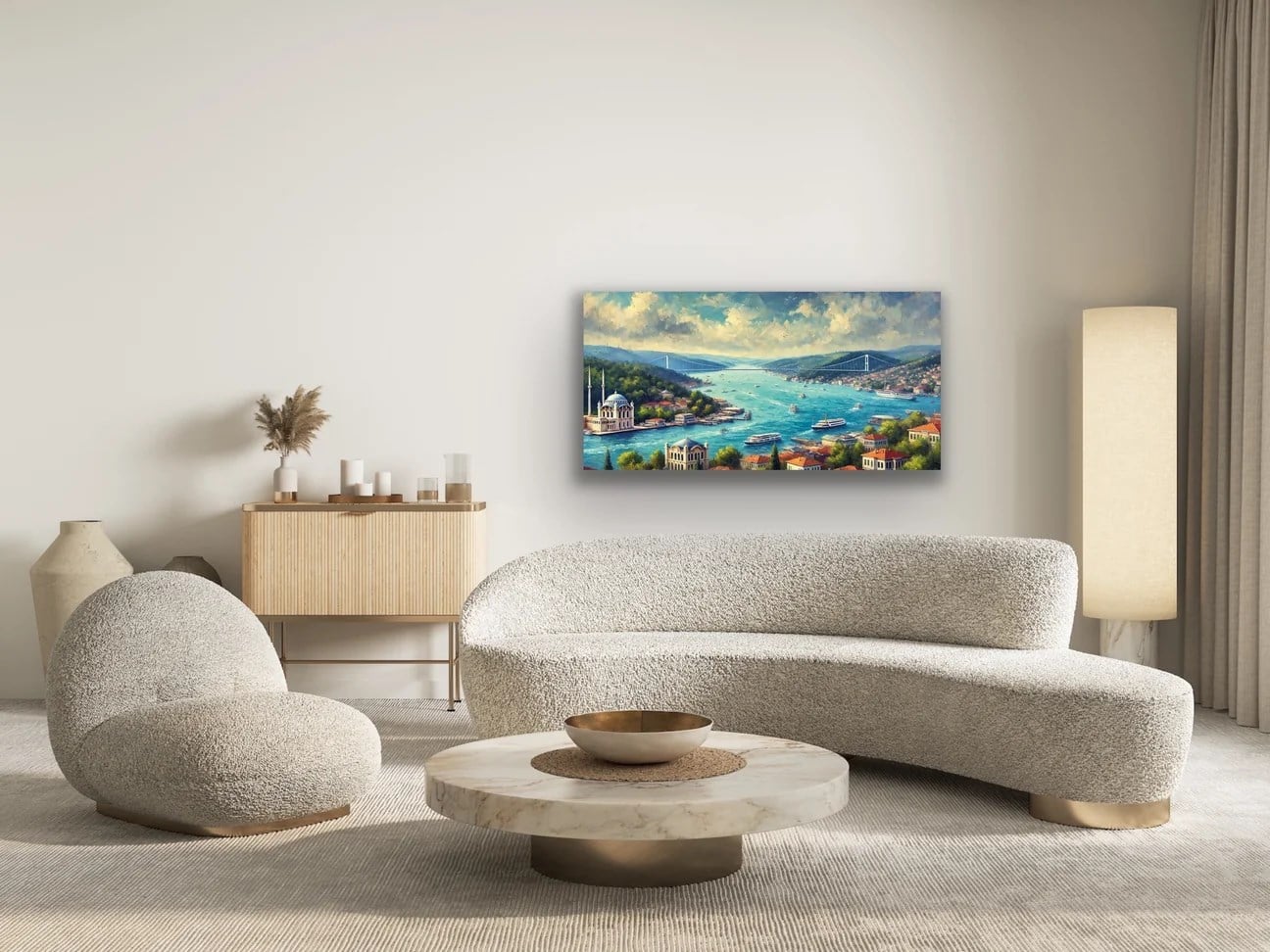 İstanbul Boğaz Manzarası Kanvas Tablo 60x120cm