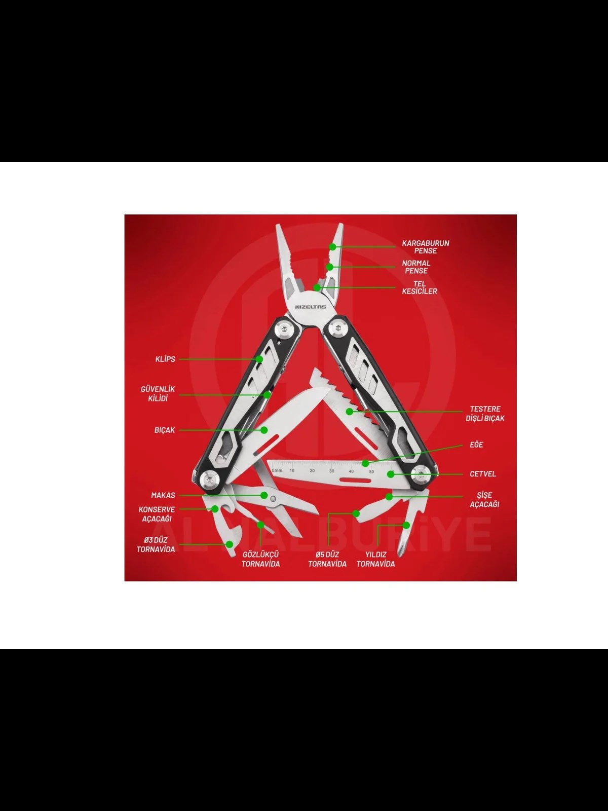 İZELTAŞ 155MM MULTİ TOOL 15 FONKSİYONLU