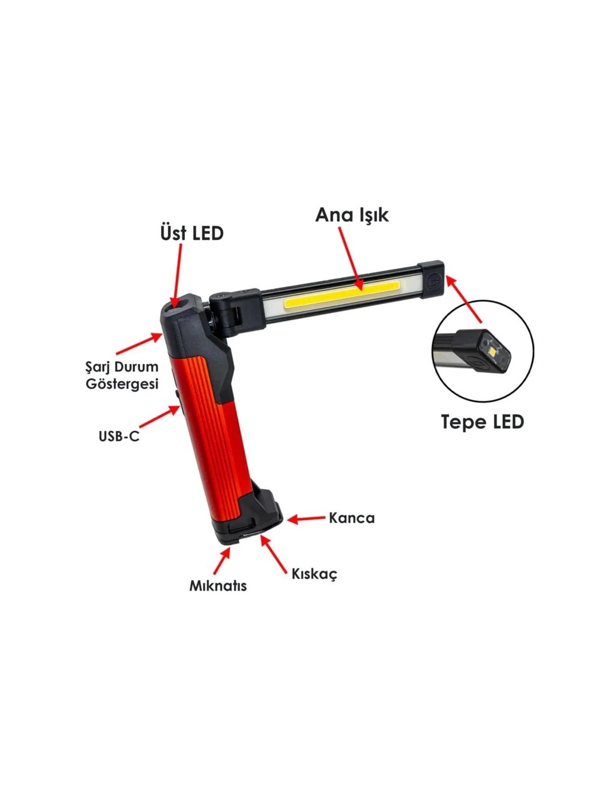 İZELTAŞ COB LED Katlanır Çalışma Lambası 400 LM