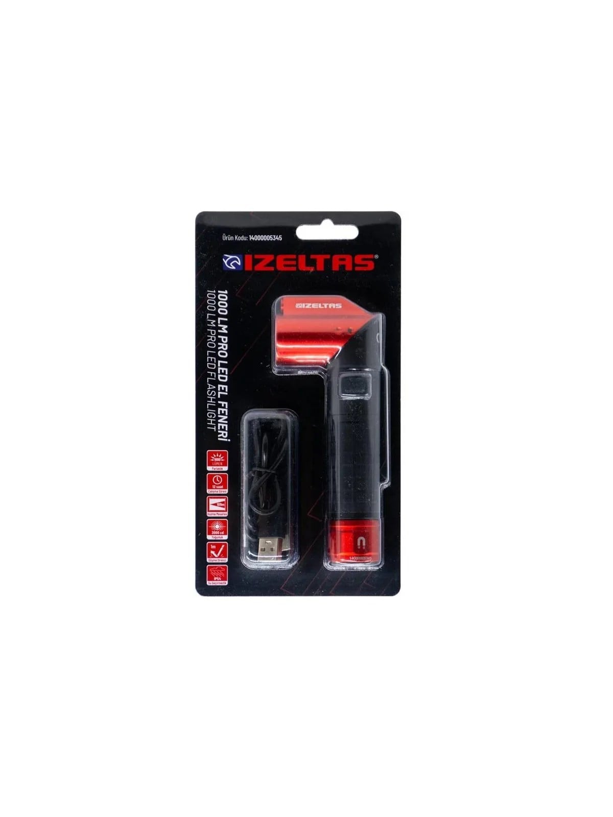 İZELTAŞ PRO LED El Feneri 1000 LM 90 Derece Ayarlanabilir