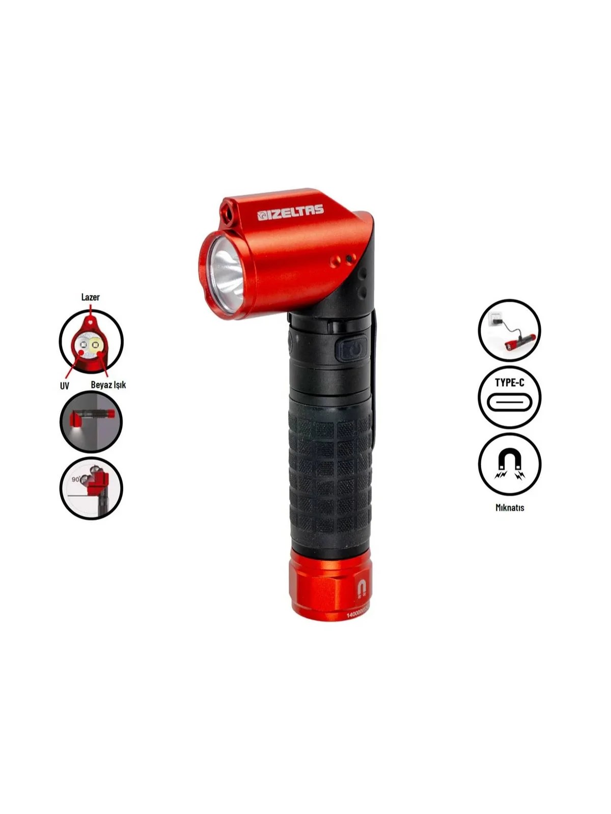 İZELTAŞ PRO LED El Feneri 1000 LM 90 Derece Ayarlanabilir