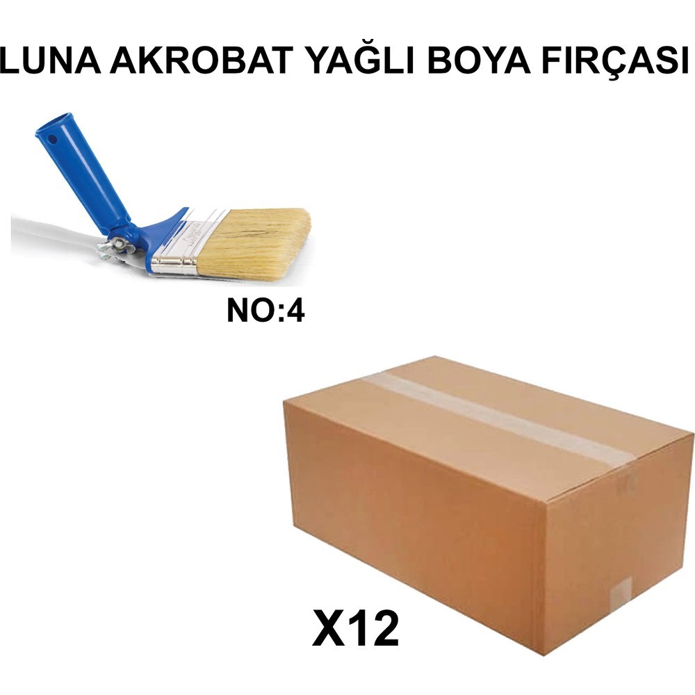 Izmir Fırça Arge Toptan Luna Akrobat Yağlı Boya Fırçası No 4 - 12 Adet