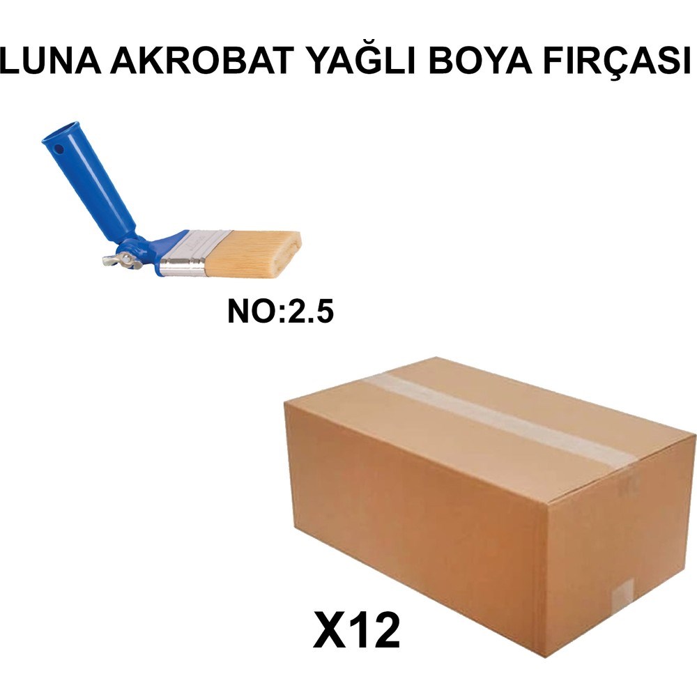 Izmir Fırça Arge Toptan Luna Akrobat Yağlı Boya Fırçası No 2.5 - 12 Adet