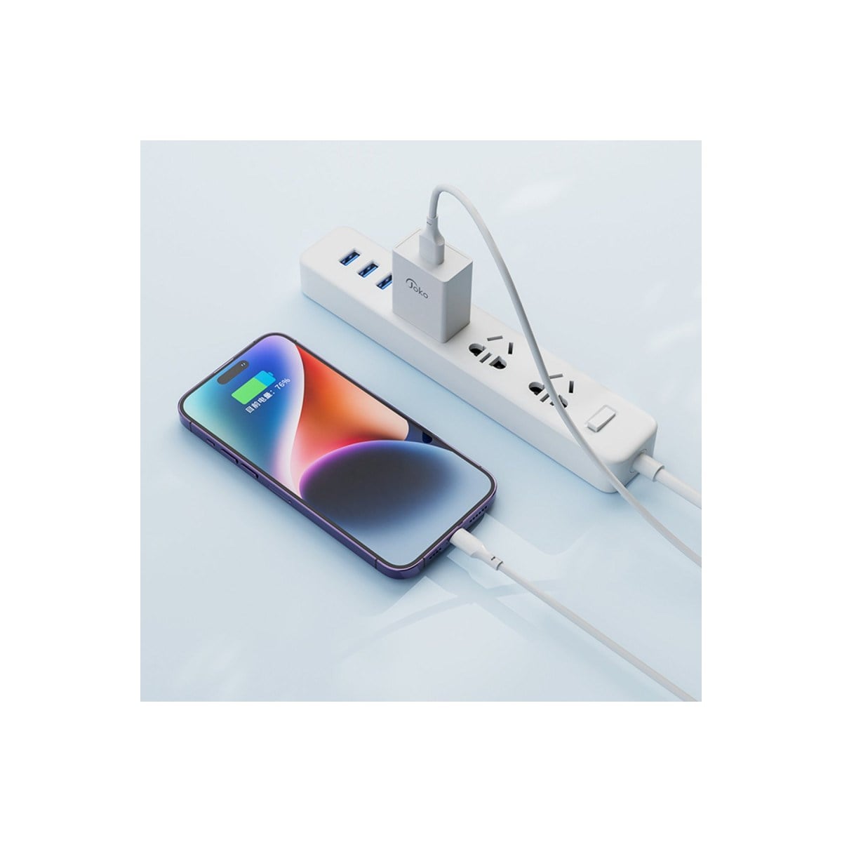 JK77 12W + PX17 1M 2.4A Usb to Lightning Kablolu PD Şarj Cihazı